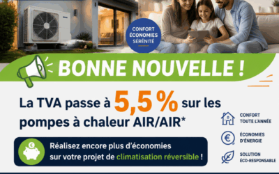 Bonne nouvelle : la TVA passe à 5,5 % sur certaines climatisations réversibles !
